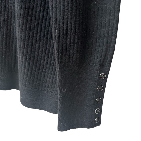 Talbots Black Ribbed Knit Turtleneck Sweater Long Sleeve, 2X - Picture 2 of 9